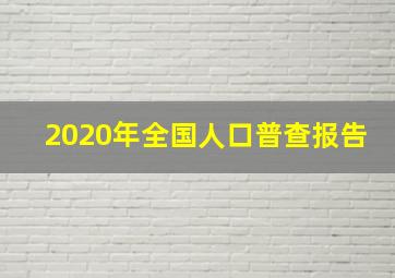 2020年全国人口普查报告