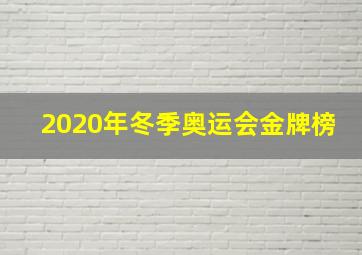 2020年冬季奥运会金牌榜