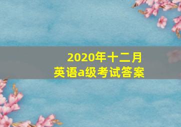 2020年十二月英语a级考试答案