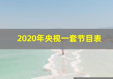 2020年央视一套节目表