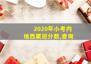 2020年小考内地西藏班分数,查询