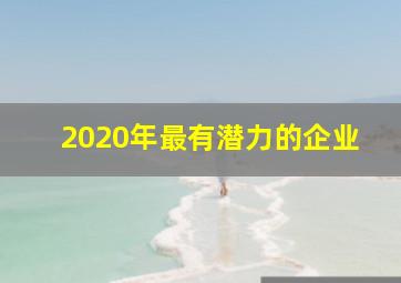 2020年最有潜力的企业