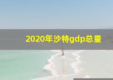 2020年沙特gdp总量