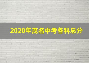 2020年茂名中考各科总分