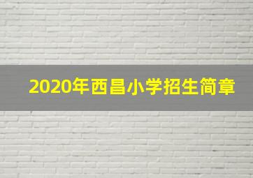 2020年西昌小学招生简章