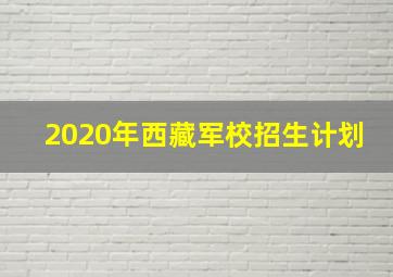 2020年西藏军校招生计划