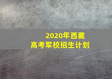 2020年西藏高考军校招生计划