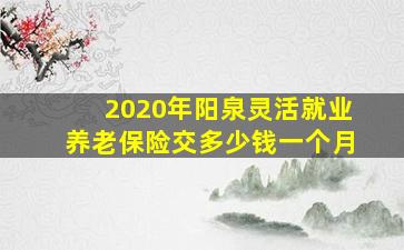 2020年阳泉灵活就业养老保险交多少钱一个月