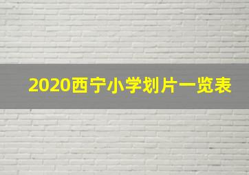 2020西宁小学划片一览表