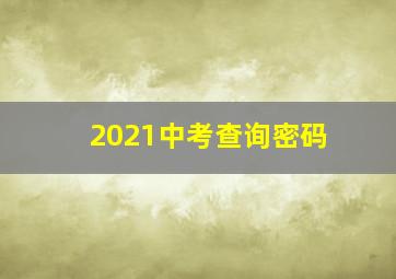 2021中考查询密码