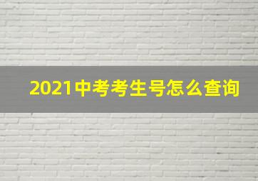 2021中考考生号怎么查询