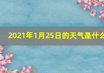 2021年1月25日的天气是什么