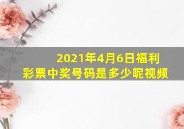 2021年4月6日福利彩票中奖号码是多少呢视频