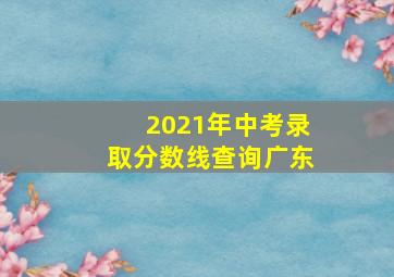 2021年中考录取分数线查询广东