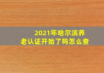 2021年哈尔滨养老认证开始了吗怎么查