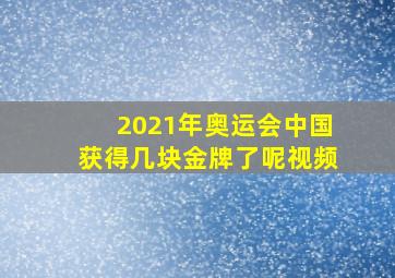 2021年奥运会中国获得几块金牌了呢视频