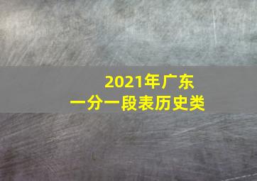 2021年广东一分一段表历史类