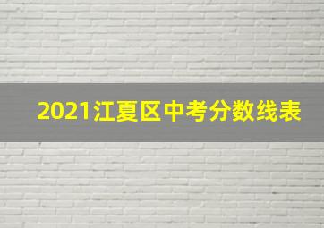 2021江夏区中考分数线表