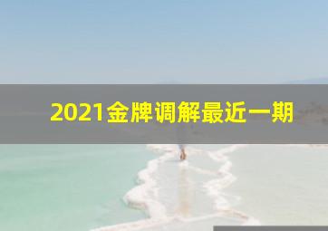 2021金牌调解最近一期