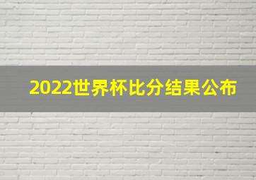 2022世界杯比分结果公布