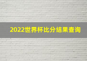 2022世界杯比分结果查询