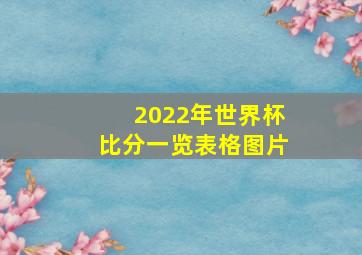 2022年世界杯比分一览表格图片