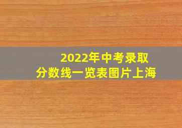 2022年中考录取分数线一览表图片上海