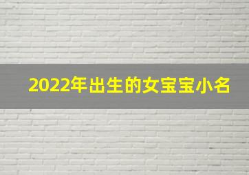 2022年出生的女宝宝小名