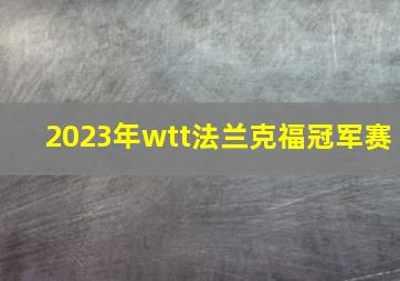 2023年wtt法兰克福冠军赛