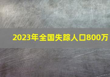 2023年全国失踪人口800万