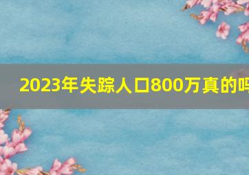 2023年失踪人口800万真的吗