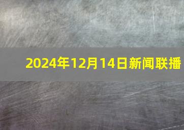 2024年12月14日新闻联播