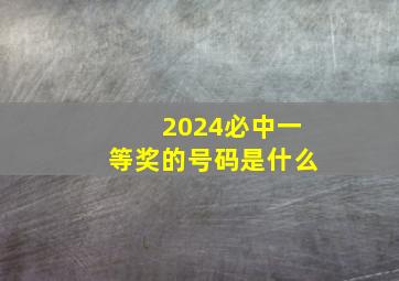 2024必中一等奖的号码是什么