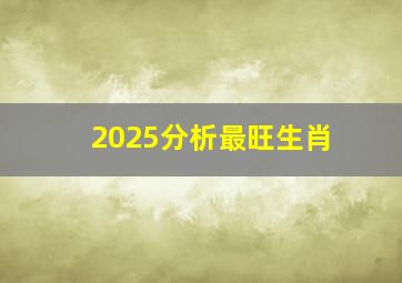 2025分析最旺生肖