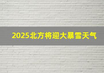 2025北方将迎大暴雪天气