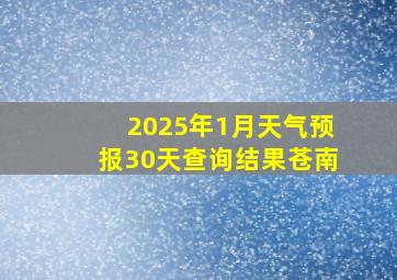 2025年1月天气预报30天查询结果苍南