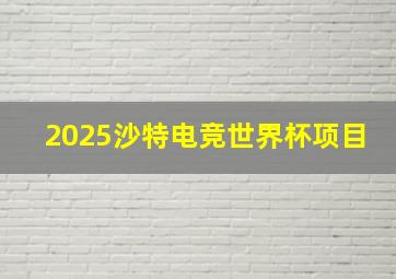 2025沙特电竞世界杯项目