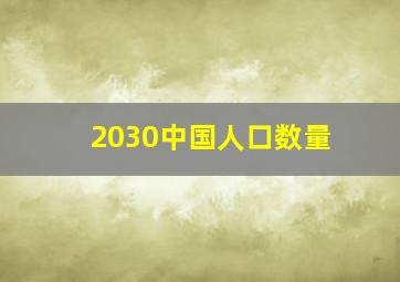 2030中国人口数量