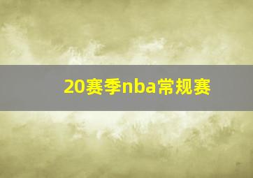 20赛季nba常规赛