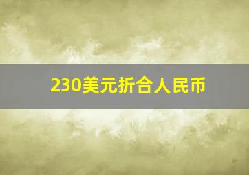 230美元折合人民币