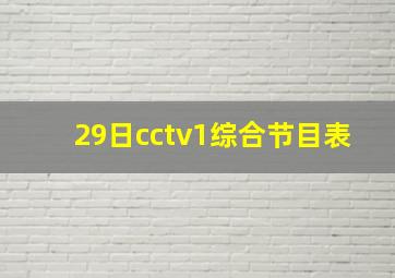 29日cctv1综合节目表