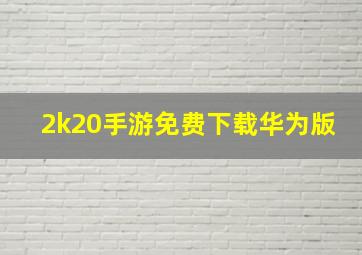 2k20手游免费下载华为版