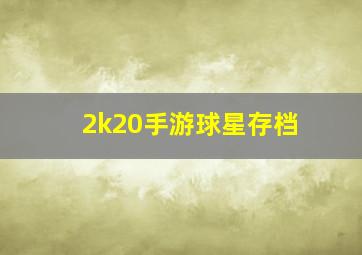 2k20手游球星存档