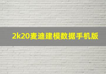 2k20麦迪建模数据手机版