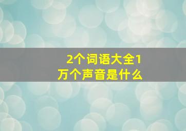 2个词语大全1万个声音是什么