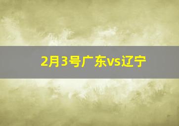 2月3号广东vs辽宁