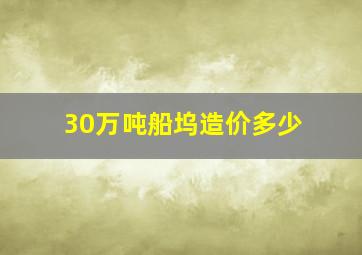 30万吨船坞造价多少