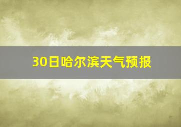 30日哈尔滨天气预报