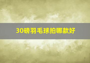 30磅羽毛球拍哪款好