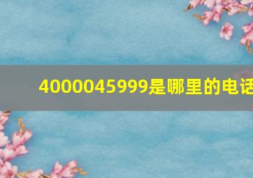 4000045999是哪里的电话